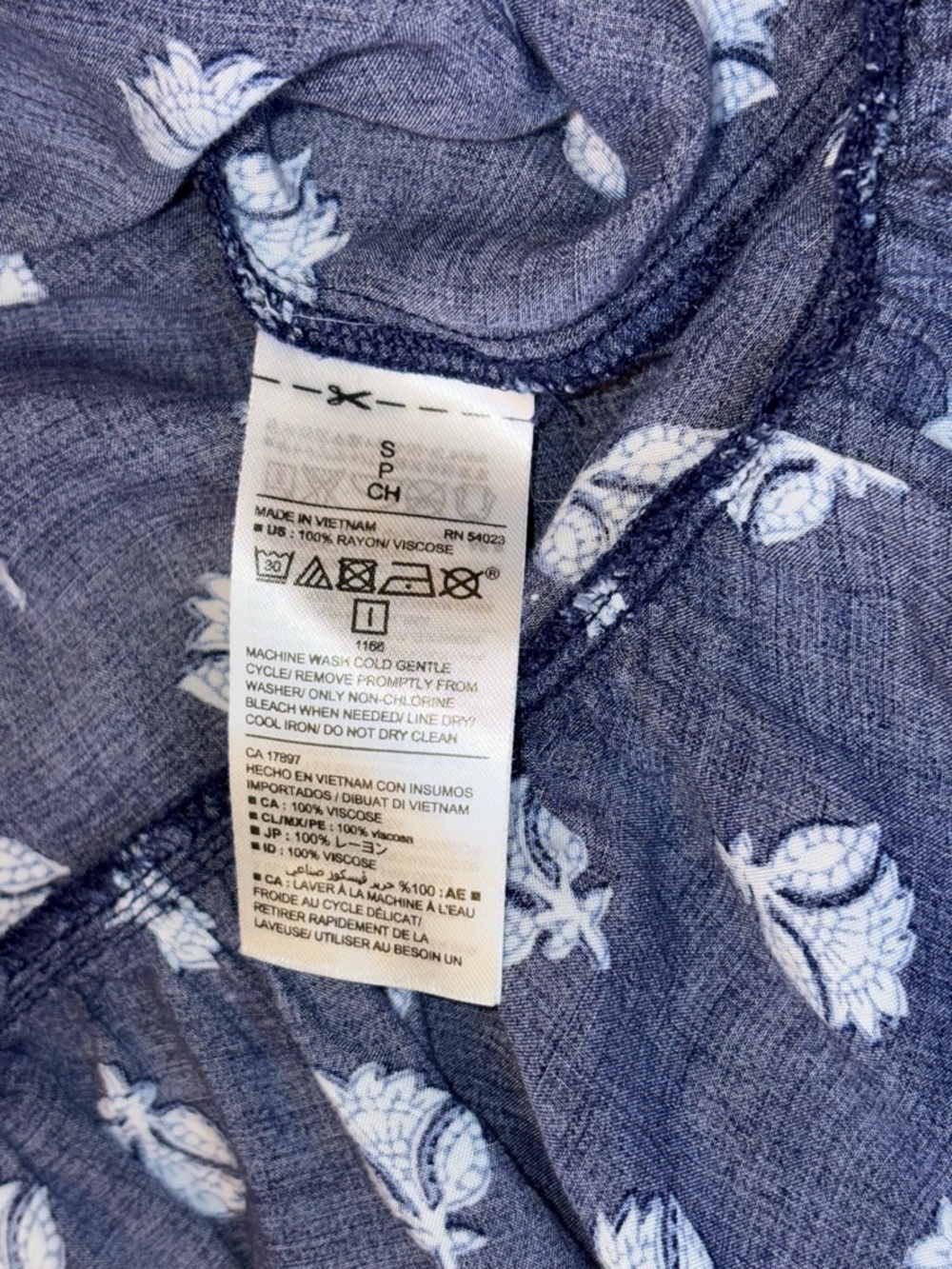 Old Navy Navy Blue Floral Peplum Cami Tank Top Size Small Flowy - Picture 4 of 6